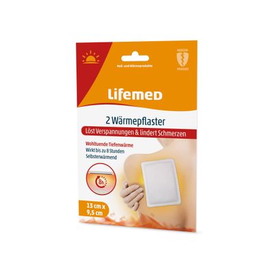 2 Lifemed Wärmepflaster 9,5cm x 13cm weiß Selbsterwärmend