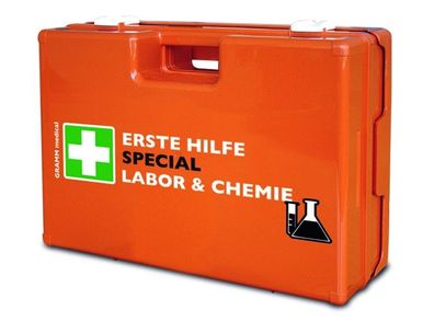 Verbandkoffer Special Labor & Chemie mit Inhalt DIN 13157:2021-11 + Zusatzausstattung