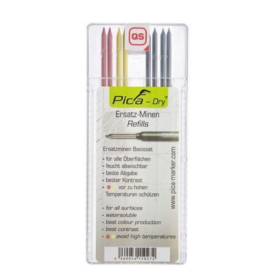 Pica Ersatzminen Basisset Multi-Use für Tieflochmarker 4 graphit 2 rot 2 gelb