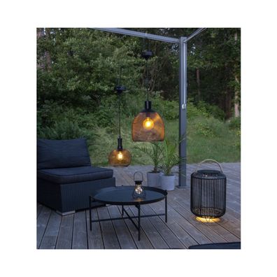 LED Solar 2er Set Sunlight Hängeleuchten mit Dämmerungssensor schwarz