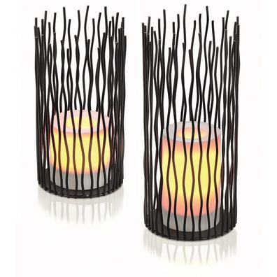 Dekoleuchten "Simba" 2er-Set batteriebetrieben 10x22cm + 12x28cm