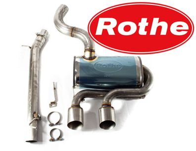 ROTHE Motorsport Edelstahl Abgasanlage AB KAT 3" 76MM SCHARF FÜR VW GOLF 6 R 2.0