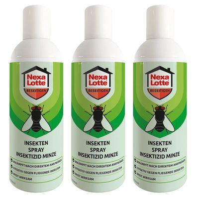 3 x NEXA LOTTE® Insekten Spray Insektizid Minze, 300 ml