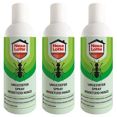 3 x NEXA LOTTE® Ungeziefer Spray Insektizid Minze, 300 ml