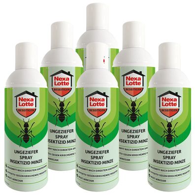 6 x NEXA LOTTE® Ungeziefer Spray Insektizid Minze, 300 ml