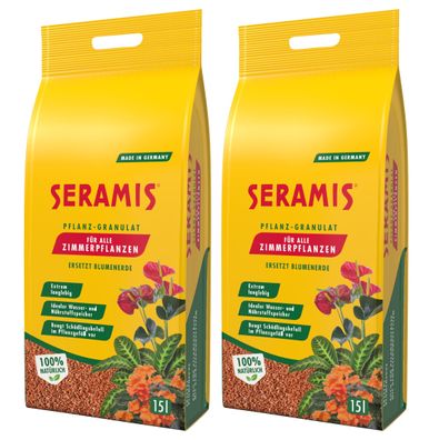 2 x SERAMIS® Pflanz-Granulat für Zimmerpflanzen, 15 Liter