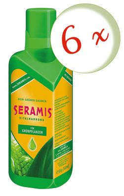 6 x SERAMIS® Vitalnahrung für Grünpflanzen und Palmen, 500 ml