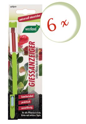 6 x WESTLAND® Gießanzeiger für Blumenerde, 16 cm apfelgrün