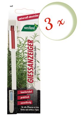 3 x WESTLAND® Gießanzeiger für Blumenerde, 16 cm weiß