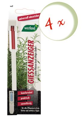 4 x WESTLAND® Gießanzeiger für Blumenerde, 16 cm weiß