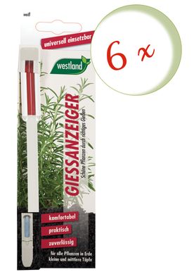 6 x WESTLAND® Gießanzeiger für Blumenerde, 16 cm weiß
