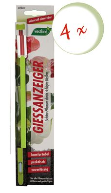 4 x WESTLAND® Gießanzeiger für Blumenerde, 26 cm apfelgrün