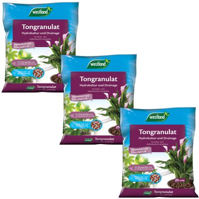 3 x WESTLAND® Tongranulat, 25 Liter