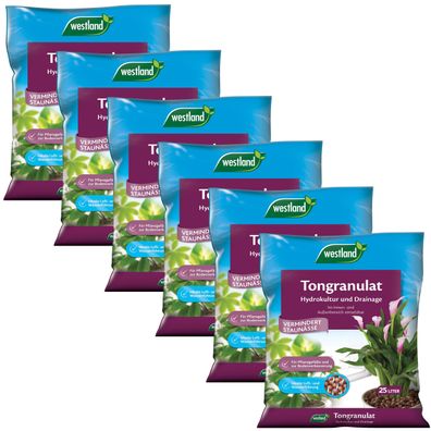 6 x WESTLAND® Tongranulat, 25 Liter