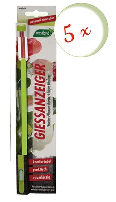 5 x WESTLAND® Gießanzeiger für Blumenerde, 26 cm apfelgrün