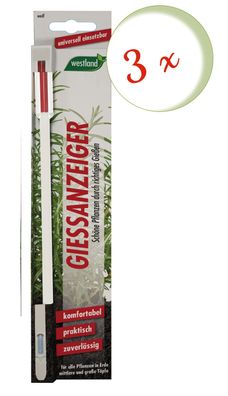 3 x WESTLAND® Gießanzeiger für Blumenerde, 26 cm weiß
