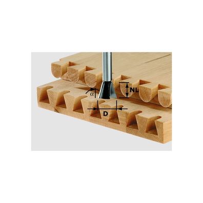 Festool Gratfräser Zinkenfräser HW Schaft 8 mm D 14,3 mm NL 16 mm 10° Nr. 491164