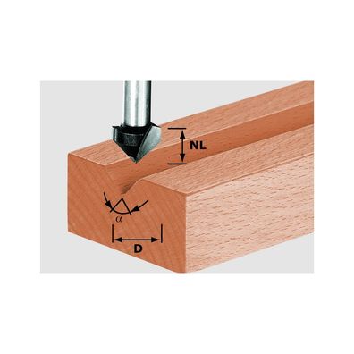 Festool V-Nutfräser Nutfräser Fräser Oberfräse Fräse HW S8 D14/7/90 490999