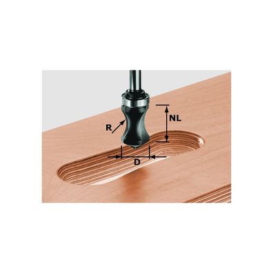 Festool Griffmuldenfräser HW Schaft 8 mm R 16 mm Nr. 491033 Fräser