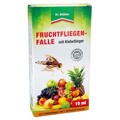 DR. Stähler Fruchtfliegenfalle mit Klebefalle, 1 + 2 Stück