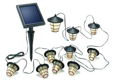 Esotec Solar-Lichterkette Laterne Außen 10 LED Warmweiß