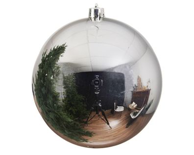Weihnachtskugeln Kunststoff 25cm silber 1 Stück