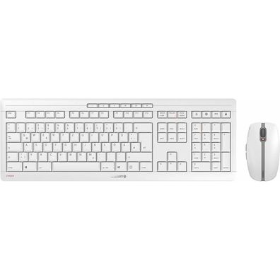 Cherry CHERRY STREAM Desktop Wireless Maus&Tastatur DE weiß grau