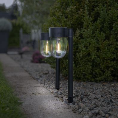 LED-Solar-Wegeleuchte "Cupola", 2er Set, schwarz