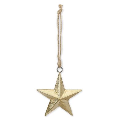 Christbaumschmuck Stern Holz 7,5cm Vintage 1 Stück gold