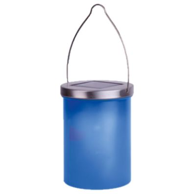 Stilvolle LED-Solar-Laterne in blau 9,2 x 12 cm, für den Außenbereich