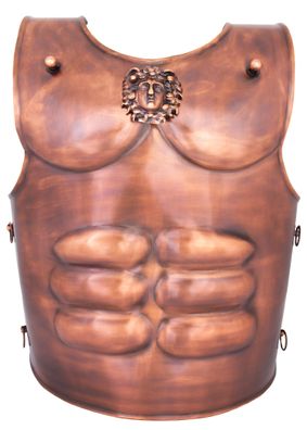 Spartaner Muskelpanzer aus Stahl mit Bronzefinish