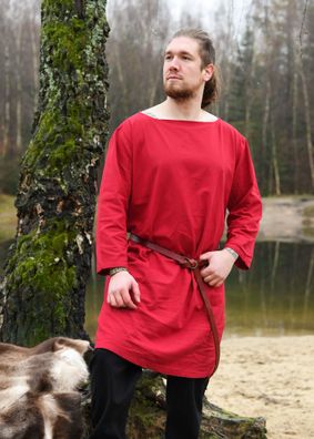 Langarm-Tunika aus Baumwolle, rot