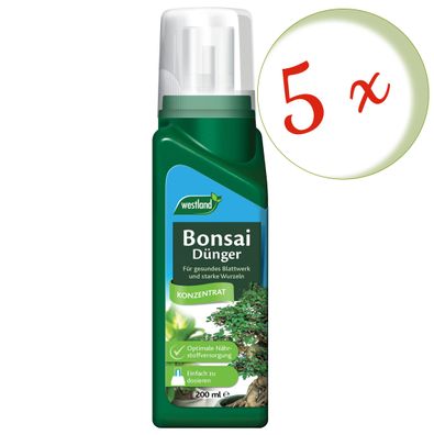 5 x WESTLAND® Bonsai Dünger, 200 ml