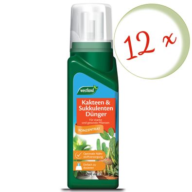 12 x WESTLAND® Kakteen und Sukkulenten Dünger, 200 ml