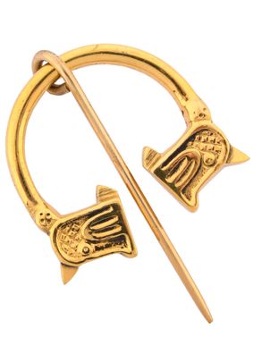 Wikinger-Ringfibel mit Drachenköpfen, Messing