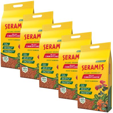 5 x SERAMIS® Pflanz-Granulat für Zimmerpflanzen, 25 Liter