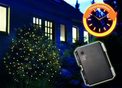 LED Batterielichterkette 80 LEDs, Outdoor, grün, 0,5m Zuleitung
