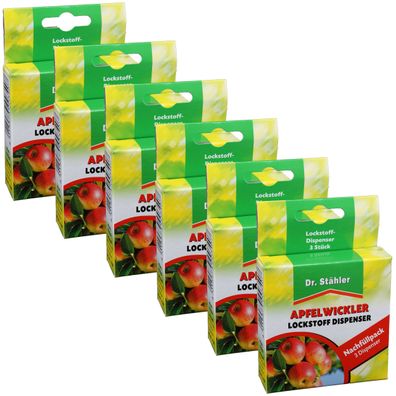 6 x DR. Stähler Apfelwickler Pheromon-Dispenser, 3 Stück