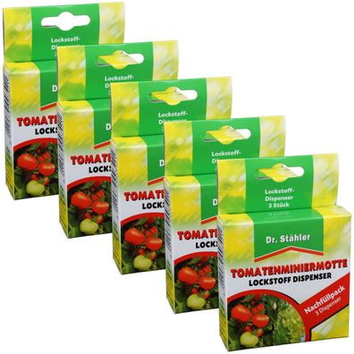 5 x DR. Stähler Tomatenminiermotte Pheromon-Dispenser, 3 Stück