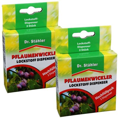 2 x DR. Stähler Pflaumenwickler Pheromon-Dispenser, 3 Stück