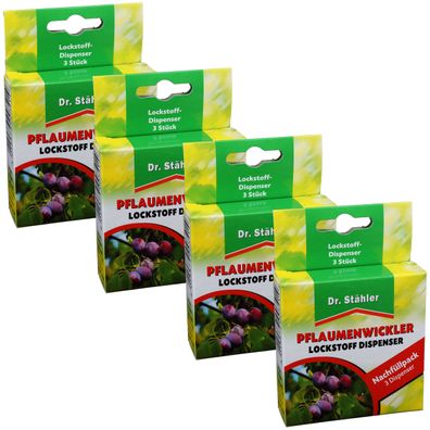 4 x DR. Stähler Pflaumenwickler Pheromon-Dispenser, 3 Stück