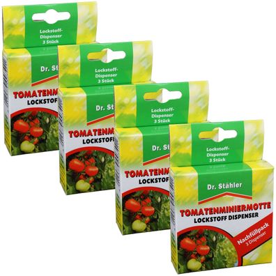4 x DR. Stähler Tomatenminiermotte Pheromon-Dispenser, 3 Stück