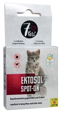 7Pets® Ektosol EC Spot-on Oil für Katzen 4 bis 7 kg, M, 1,2 ml