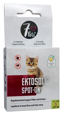 7Pets® Ektosol EC Spot-on Oil für Katzen 1,5 bis 4 kg, S, 0,7 ml