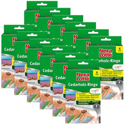 12 x NEXA LOTTE® Cedarholz-Ringe, 6 Stück