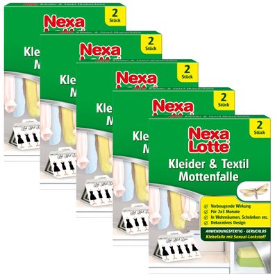 5 x NEXA LOTTE® Kleider & Textil Mottenfalle, 2 Stück
