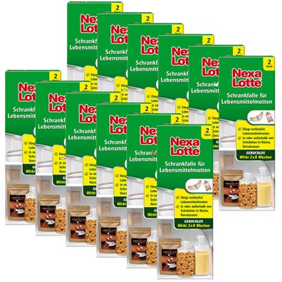 12 x NEXA LOTTE® Schrankfalle für Lebensmittelmotten, 2 Stück