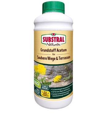 SUBSTRAL® Naturen® Grundstoff Acetum Unkrautbeseitigung BIO, 1 Liter Flasche