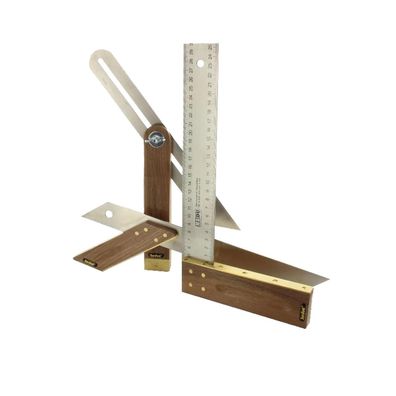 Hedue Tischler-Set A031 3-teilig Messwerkzeug Tischler-Winkel Gehrmaß Schmiege