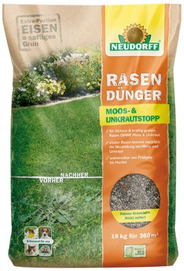Neudorff RasenDünger Moos- & UnkrautStopp, 18 kg